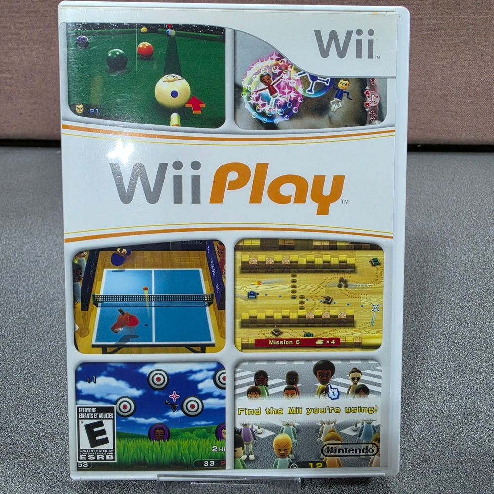 Nintendo Wii Play Video Game Everyone White Excellent CIB Mini Games